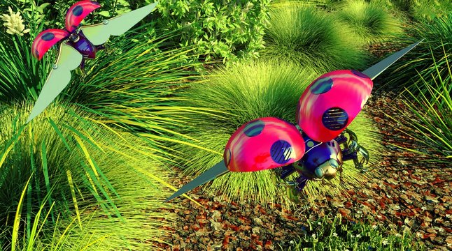 Coccinella Meccanica Robot Steampunk, 3d