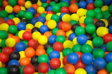 Fototapeta na wymiar Colorful plastic balls on children's playground