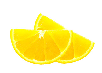 fresh lemon slices isolated on white