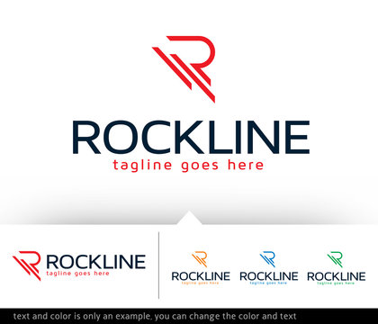 Rockline Letter R Logo Template Design Vector 