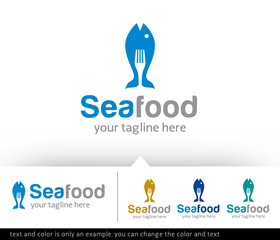 Sea Food - Fish Food Logo Template Design Vector 