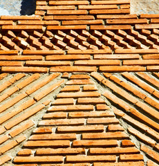 texture wall in africa morocco the old brick construction concre