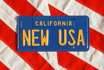 Fototapeta na wymiar Vanity License Plate - California