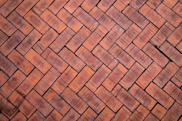 Abstract close up of a zigzag pattern red brick (The brick on fl