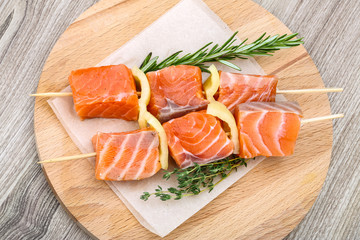 Salmon skewer