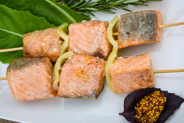 Salmon skewer