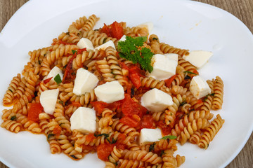 Pasta with mozzarella