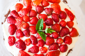 Fresh strawberry cake
