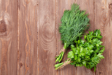 Fresh garden dill and parsley