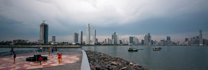 Panama City panoramic view from public garden