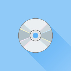 DVD or CD disc flat icon