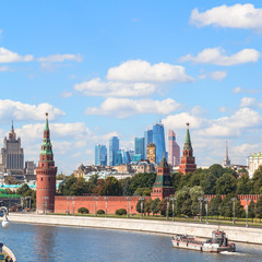 Fototapeta na wymiar Kremlin, Moscow City district and Moskva River