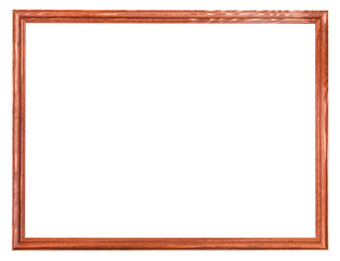 narrow wooden painted picture frame isolated