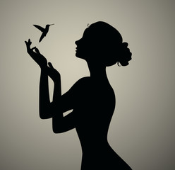 Girls positive silhouette