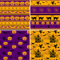 halloween seamless patterns