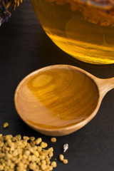 Lavender honey with bee pollen and honey comb