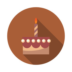 Birthday cake flat vector icon.
