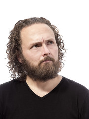 Fototapeta premium bearded man thinking portrait