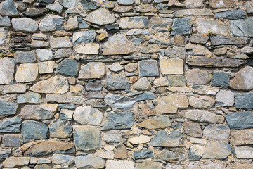 Old stone wall of castle ruins