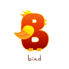 Letter B in the form of a bird.
