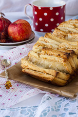 Apple cake with cinnamon and sugar