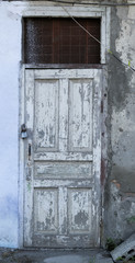 old damaged wood door
