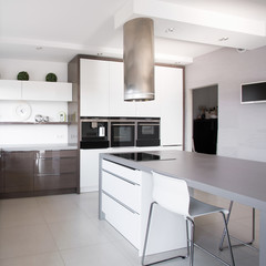 Houseplants in exclusive kitchen