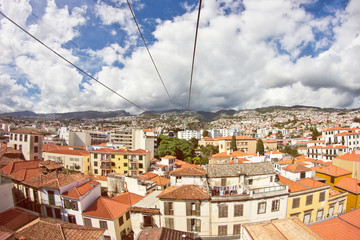 Fototapeta na wymiar Wide view photo from cable car on madeira island.
