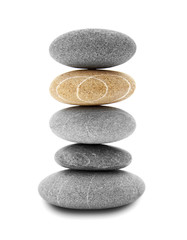 Fototapeta na wymiar balancing stones isolated on white background