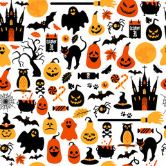 Obraz na płótnie Canvas Halloween seamless pattern