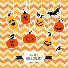 Halloween background of  pumpkins.