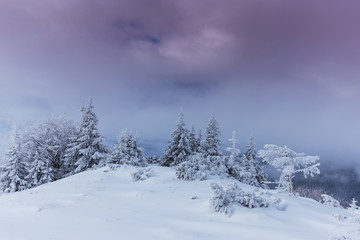 Beautiful mountain scenery in winter