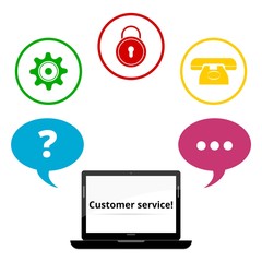 Customer service Laptop Design (white background)