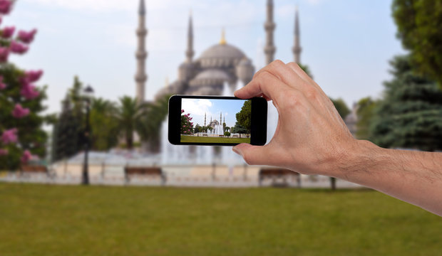 Person taking a photo in Istanbul, Turkey
