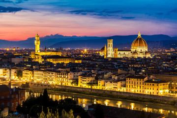 Fototapeta na wymiar Panoramic sunset Florence