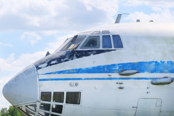 The image of a passenger plane isolated on the white background