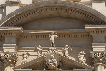 detail of column and ornaments in baroque style