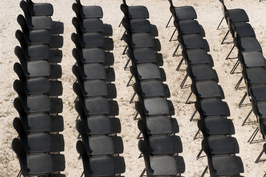 black chairs in a row