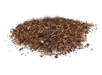 pile scrap metal shavings isolated on white background, with clipping path