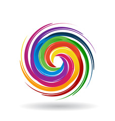 Waves colorful logo vector