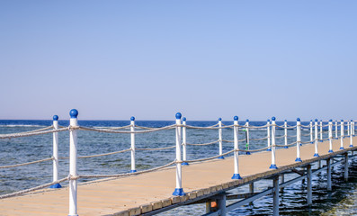 Wooden pier at a tropical resort