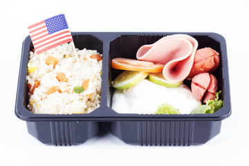 Fried Rice with Egg Ham and Sausage