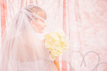 Bride and groom in wedding studio photo session © Iosif Yurlov