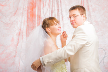 Bride and groom in wedding studio photo session © Iosif Yurlov