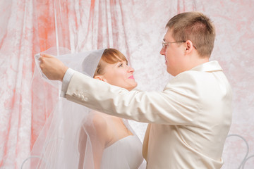 Bride and groom in wedding studio photo session © Iosif Yurlov
