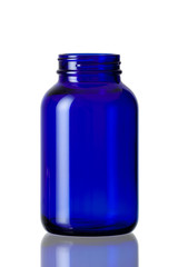 Cobalt blue bottle opened