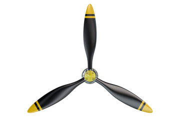 Airplane propeller with 3 blades - obrazy, fototapety, plakaty
