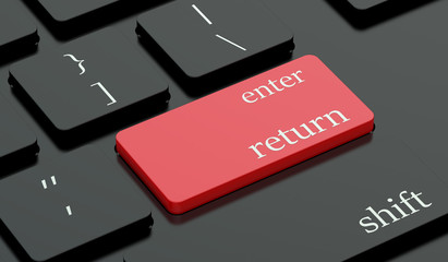 Enter Return, red hot key on  keyboard