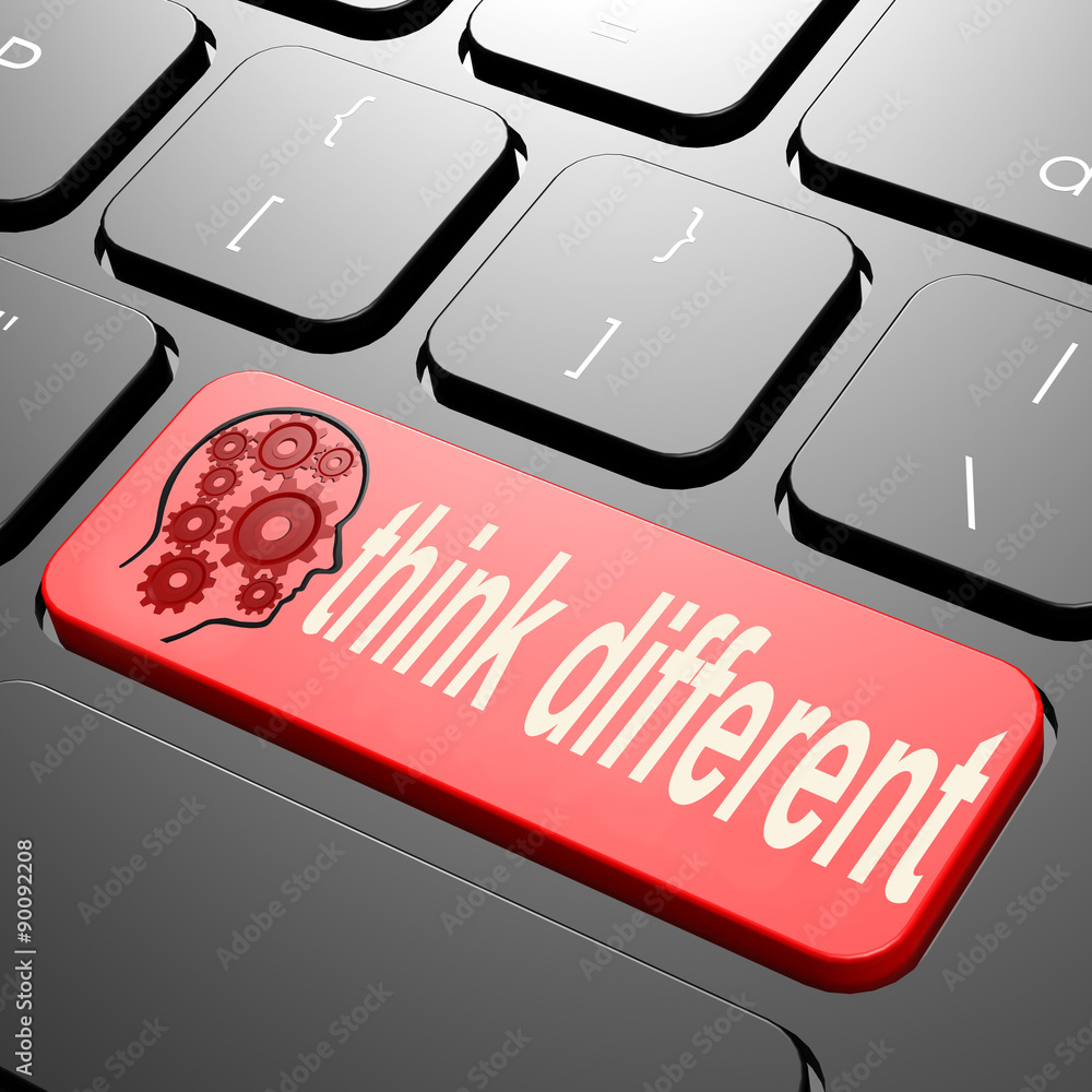 Poster keyboard with think different text