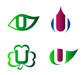 Obraz premium Letter U Logo vector alphabet design element template 